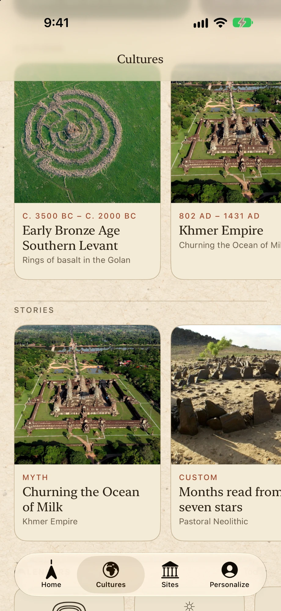 Cultures and stories on paper-colored cards
