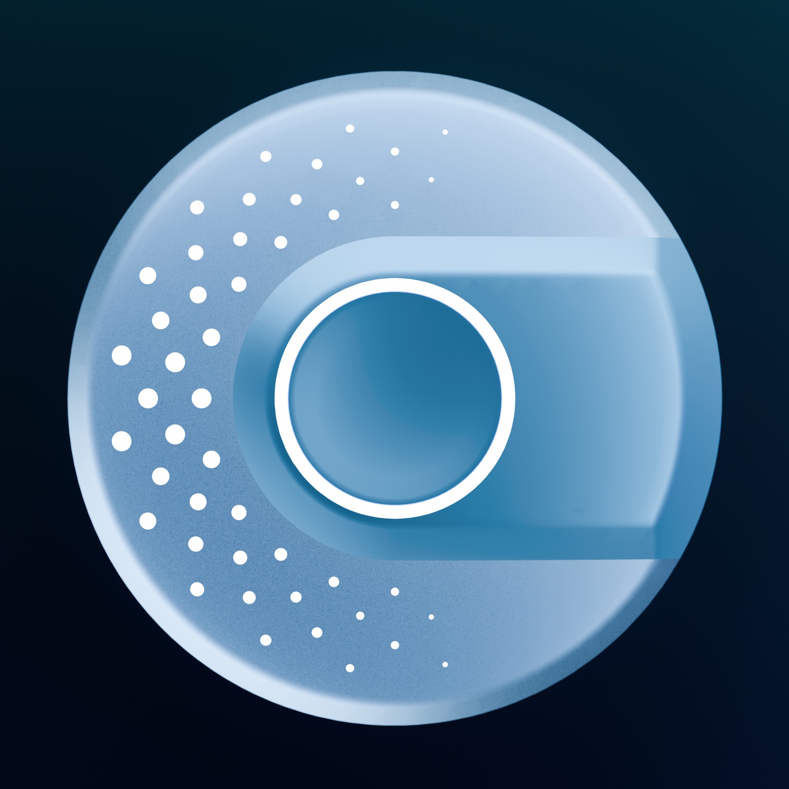 Top view of the sensor module showing the ring and speaker holes